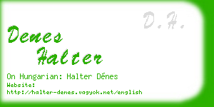 denes halter business card