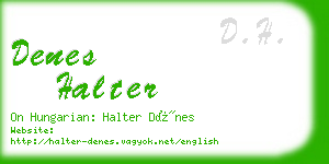 denes halter business card